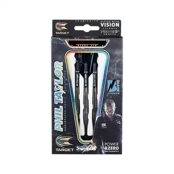 Target Darts Phil Taylor Power 8Zero Black Titanium 80% Tungsten